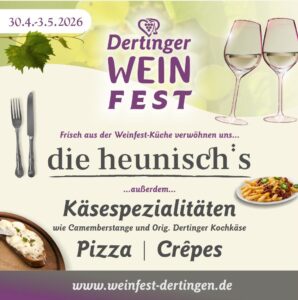 Dertinger Weinfest 2026 - Unser Essensangebot